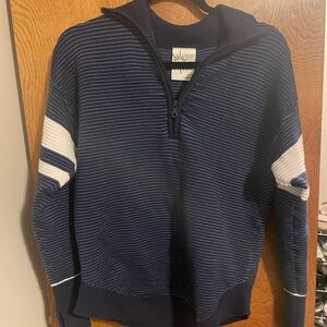 Aerie Navy Blue Striped zip up XS